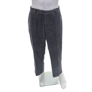 Peter Elliot Mens Zip Button Lined Corduroy Casual Straight Leg Pants Gray Size